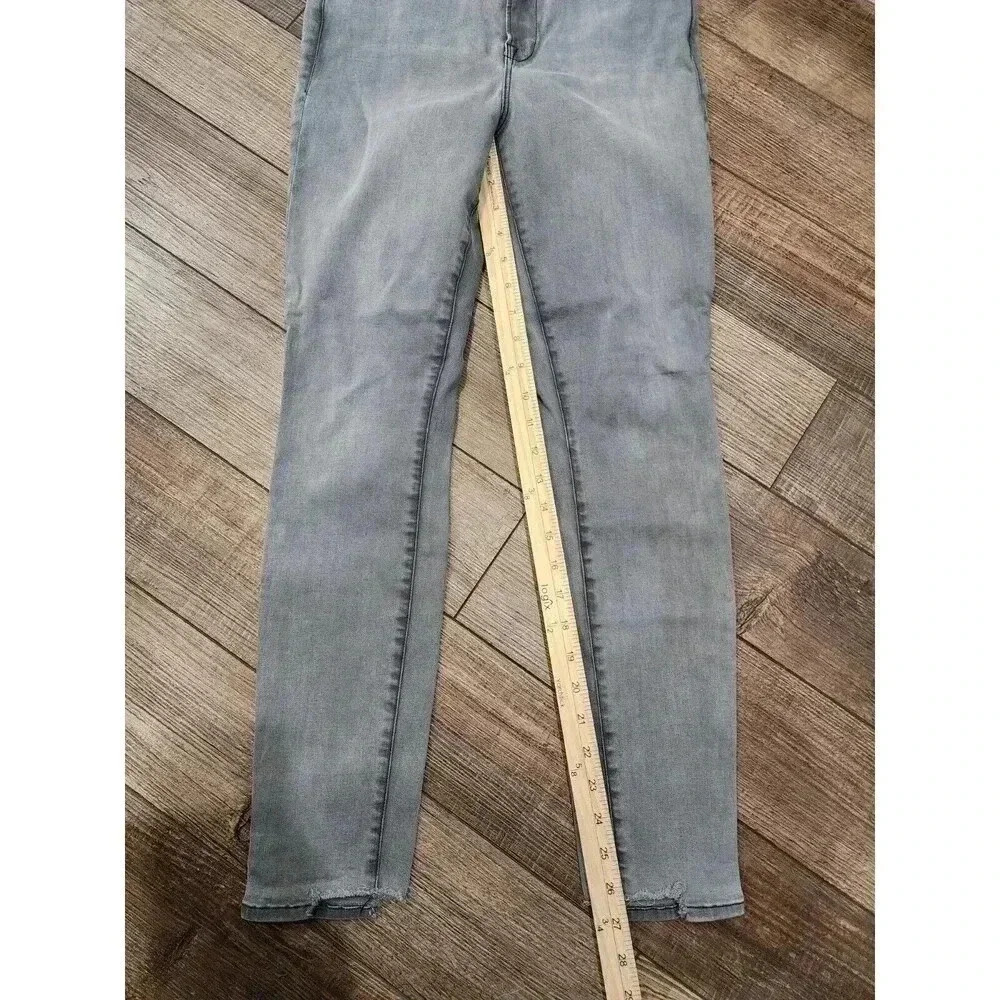 Frame Le High Skinny Jeans Size 31 Burton Wash (gray) Stretch Distressed Faded - Picture 2 of 6